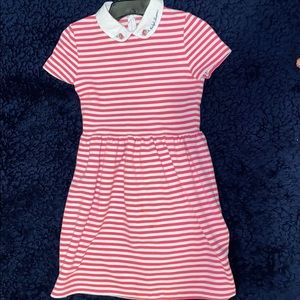 Pink and White Striped Polo Dress